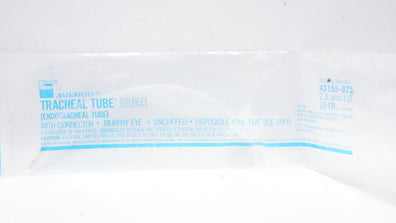 American 43155-025 Tracheal/Endotracheal Tube 2.5mm x 10Fr